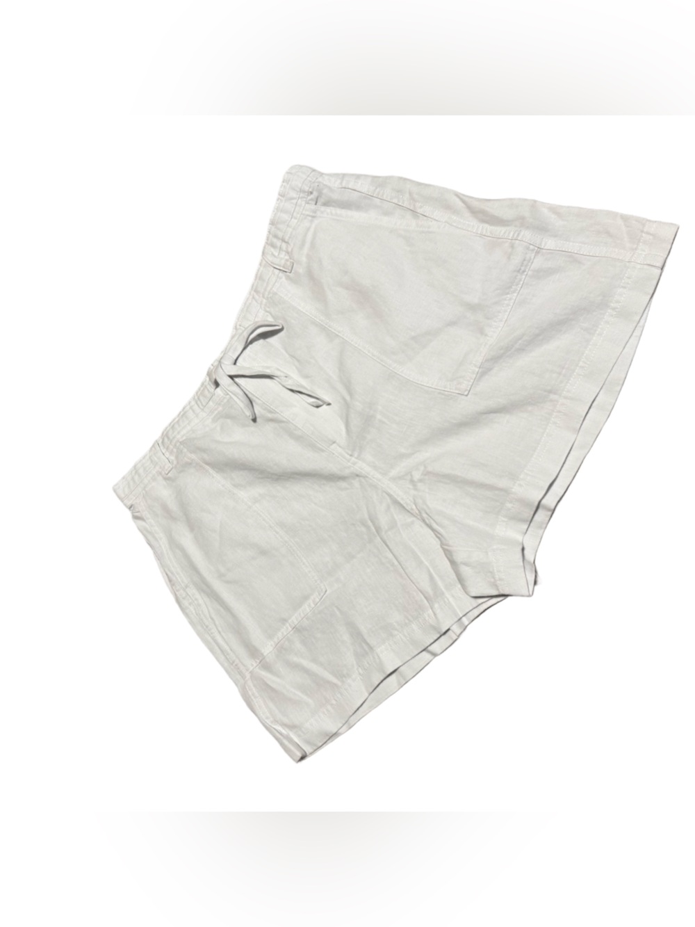 Madewell Pull On Drawstring Shorts 100% Linen White Vacation Resort XL NWT - Picture 5 of 7